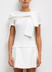 Pointelle Slim Fit Tee - White