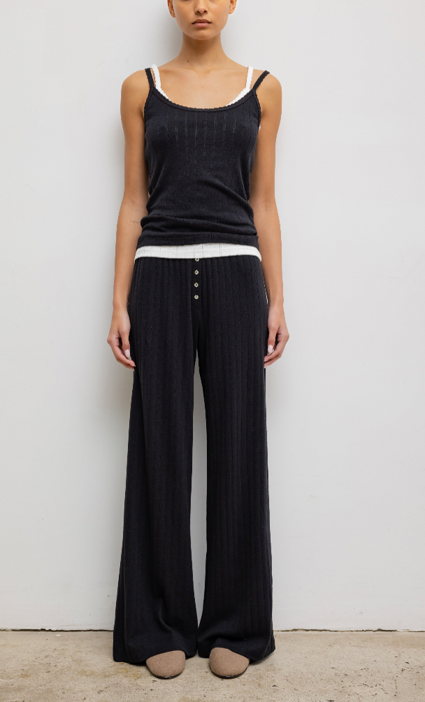 Pointelle Boxer Pant - Black