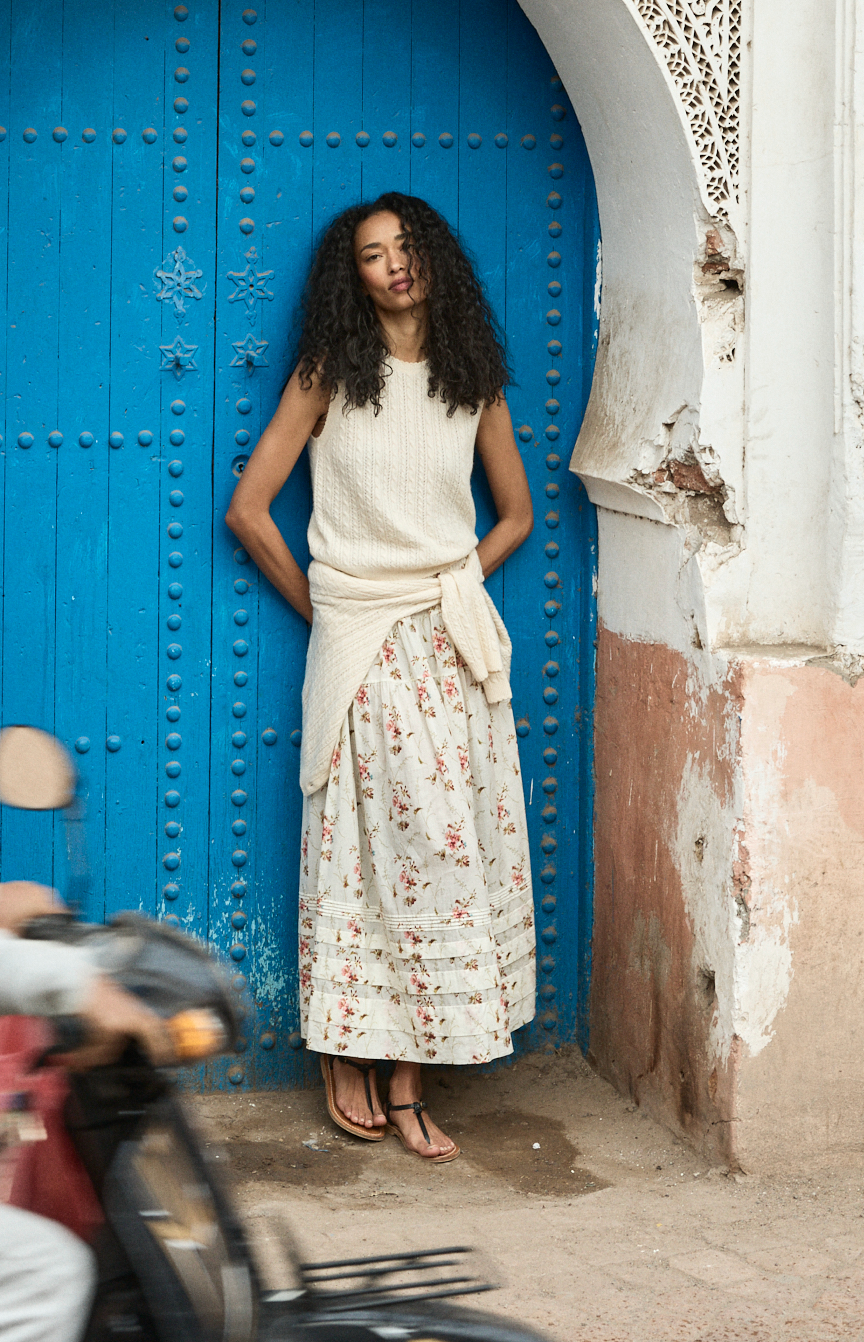 Marie Skirt - Blanc Prairie Rose (By Phone Order Only)