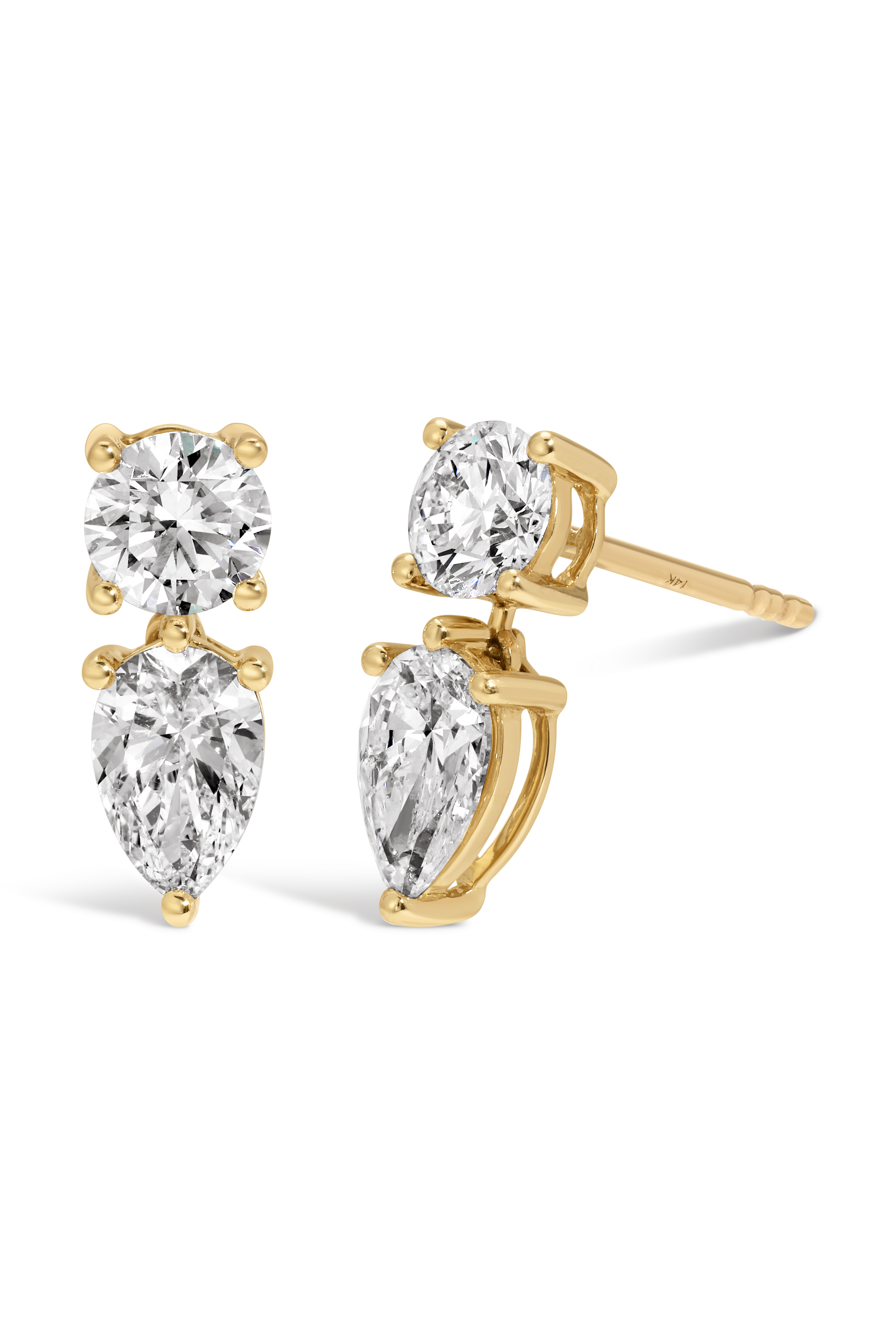 Diamond Pear Drop Earrings - Yellow Gold (By Special Order)