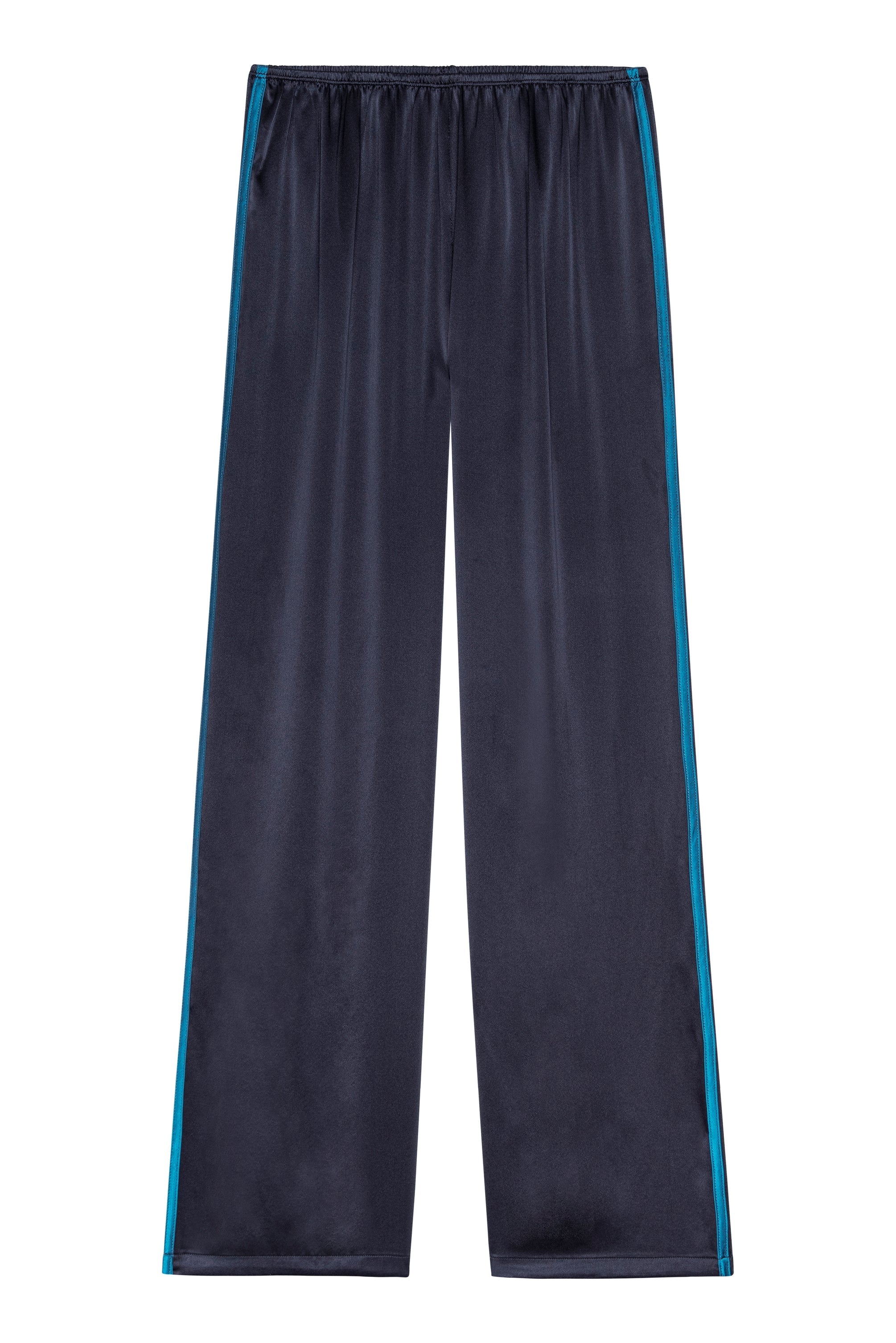 The Silk Stripe Simple Pant - Navy/Blueberry
