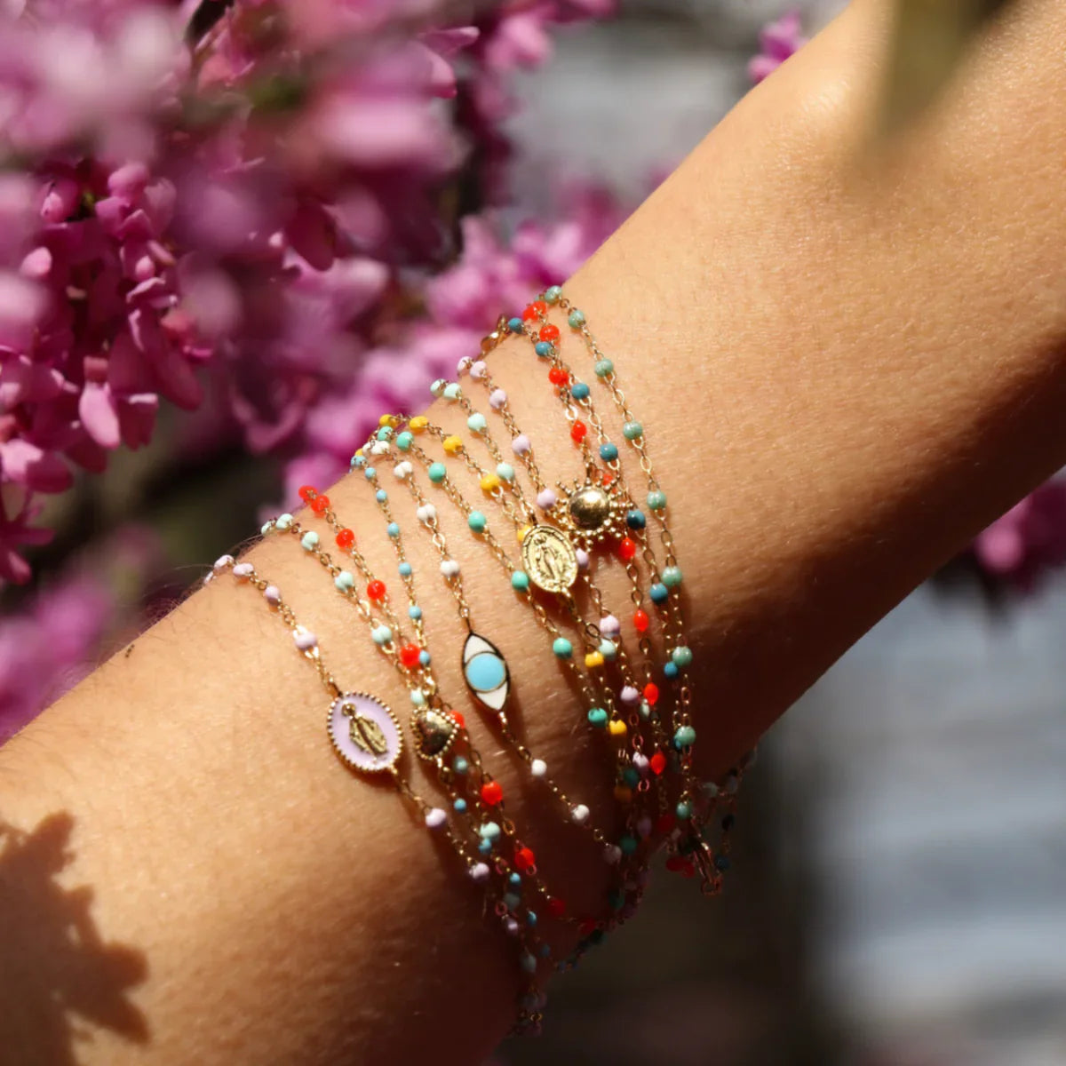 6.7" Classic Gigi Bracelet - Lilac + Yellow Gold