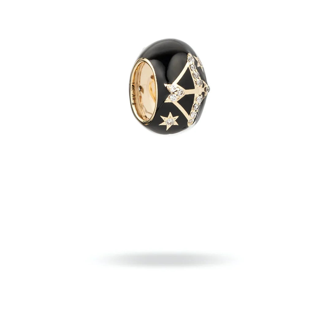 Zodiac Ceramic + Diamond Big Bead (By Special Order)