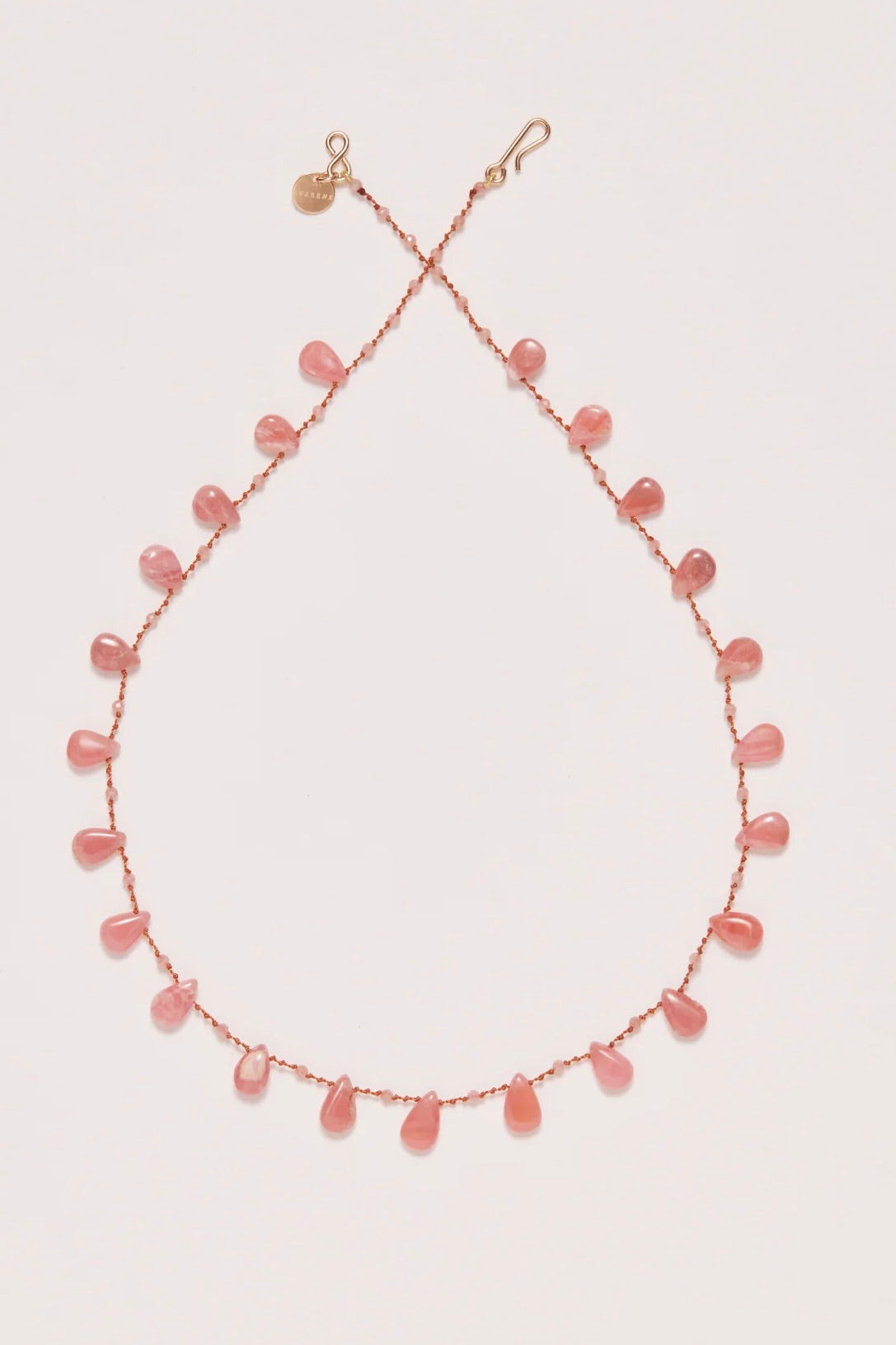 Cheremoya Drops & Beads Necklace - Rhodochrosite
