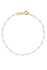 6.7" Classic Gigi Bracelet - BABY BLUE + YELLOW GOLD