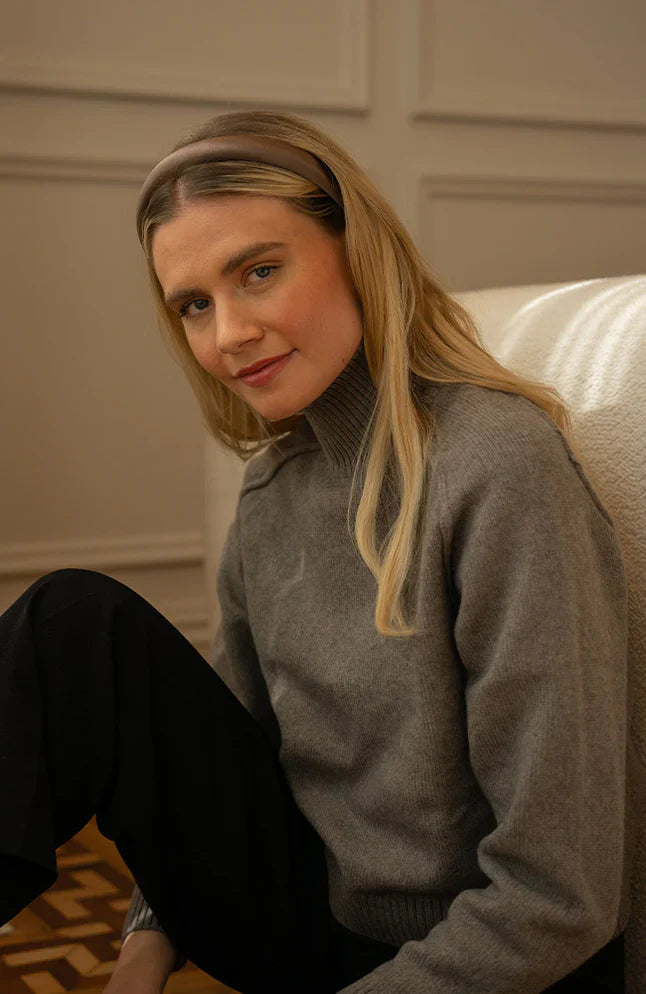 1" Padded Headband - Silk Charmeuse - Silk Charmeuse Sable