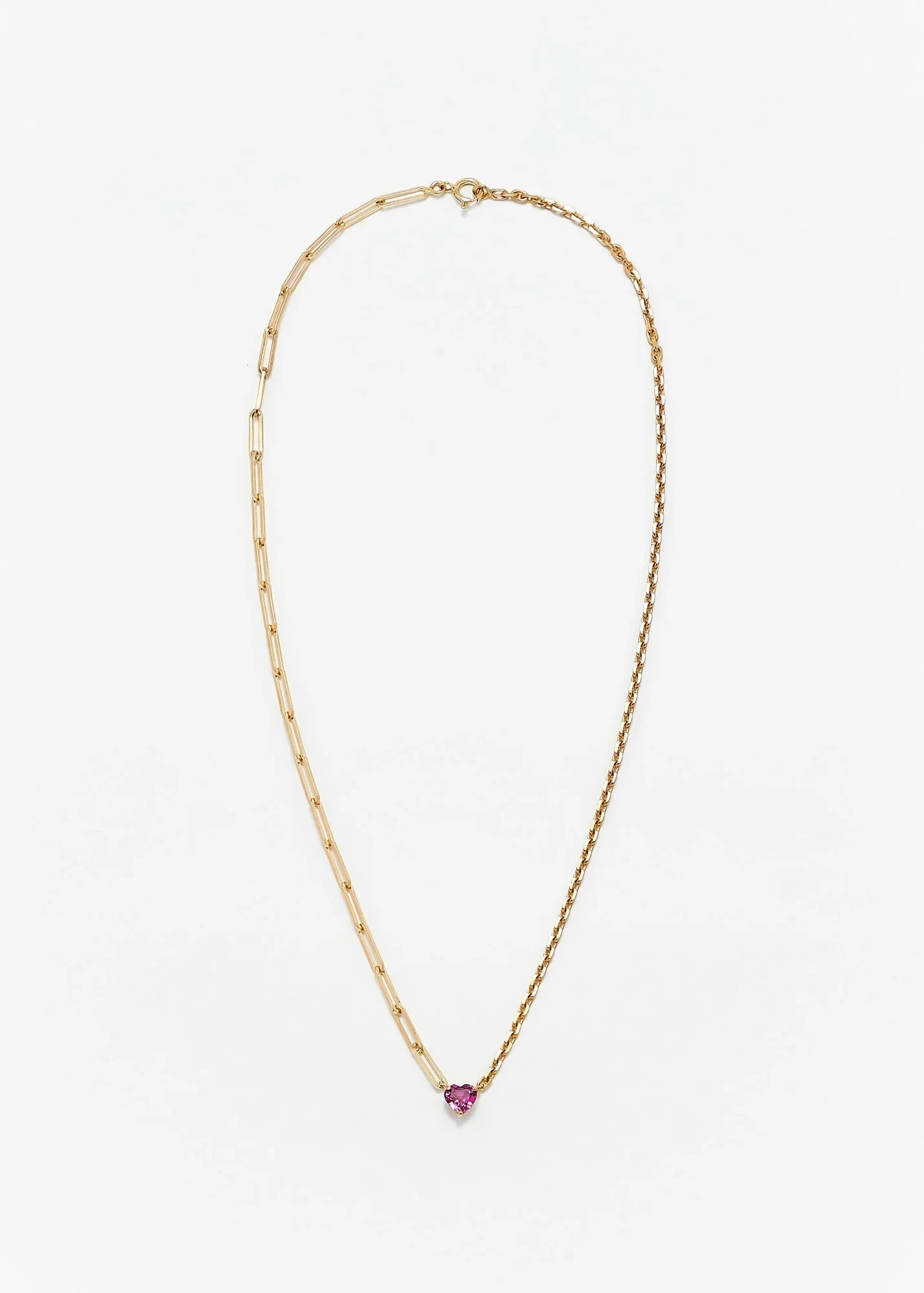 Maxi Collier Solitaire Coeur - Rose Or Jaune