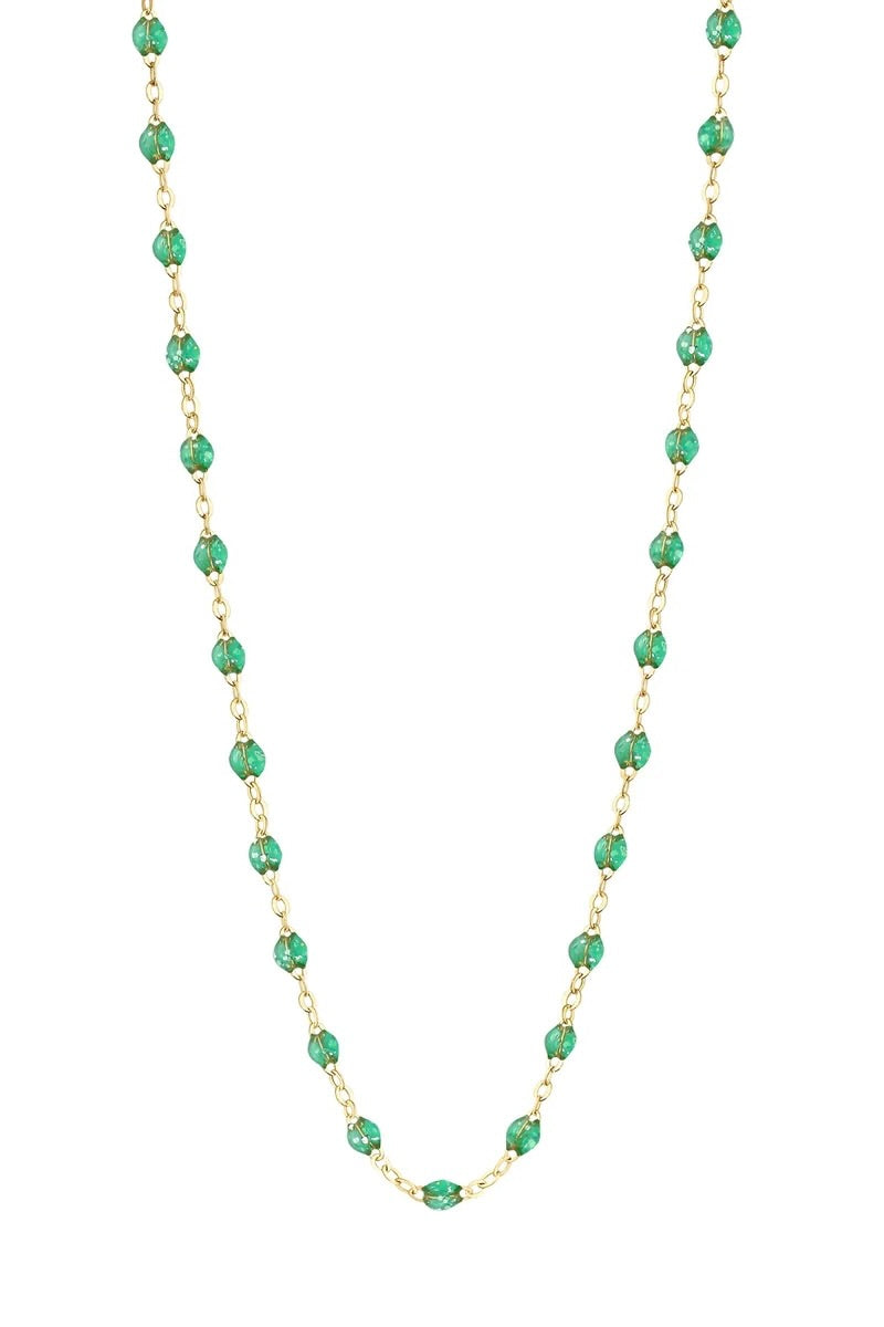 17.7" Classic Gigi Necklace - Mint + Yellow Gold