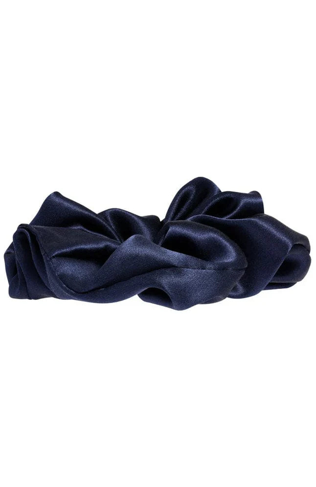 Large Scrunchie - Silk Charmeuse - Silk Charmeuse Navy