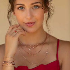 6.7" Classic Gigi Bracelet - Bordeaux + Yellow Gold