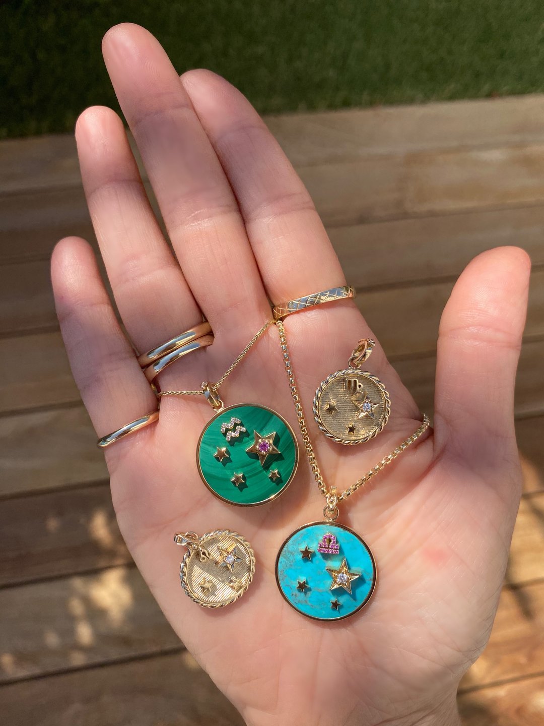 Large Turquoise Zodiac Necklace - (By Special Order)